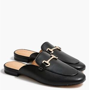 JCrew Factory Black Mules with Gold Horsebit - size 9 (SOLD OUT IN STORES)